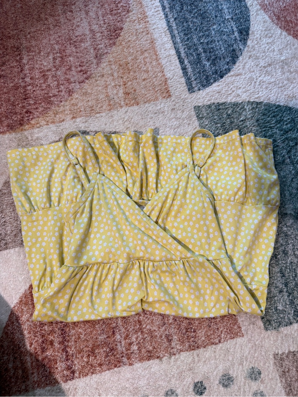 Hollister Yellow Floral Crop Tank Top